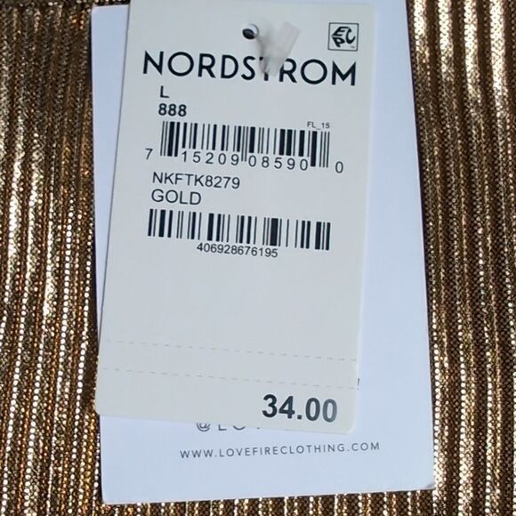 Love Fire Girls Large Gold Ruffle Sleeve Blouse, NEW - Picture 5 of 9